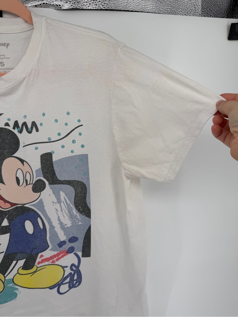 Disney Retro Kidcore Disneycore White Short-Sleeve Mickey Mouse Graphic Tee SzS - Picture 4 of 9